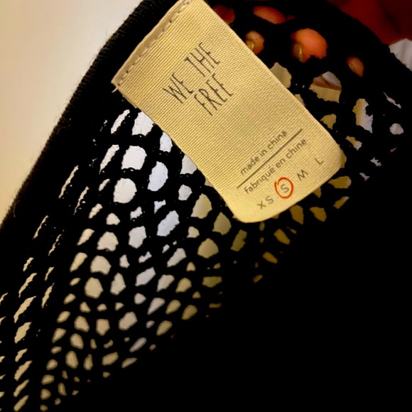 NWT Free People Oversized Black Mesh Sweater with plunging neckline. Super Sexy! - Picture 5 of 7